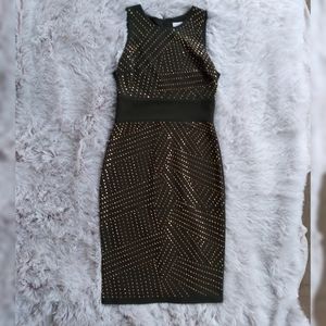 Bisou Bisou Gold Stud Bodycon Dress
